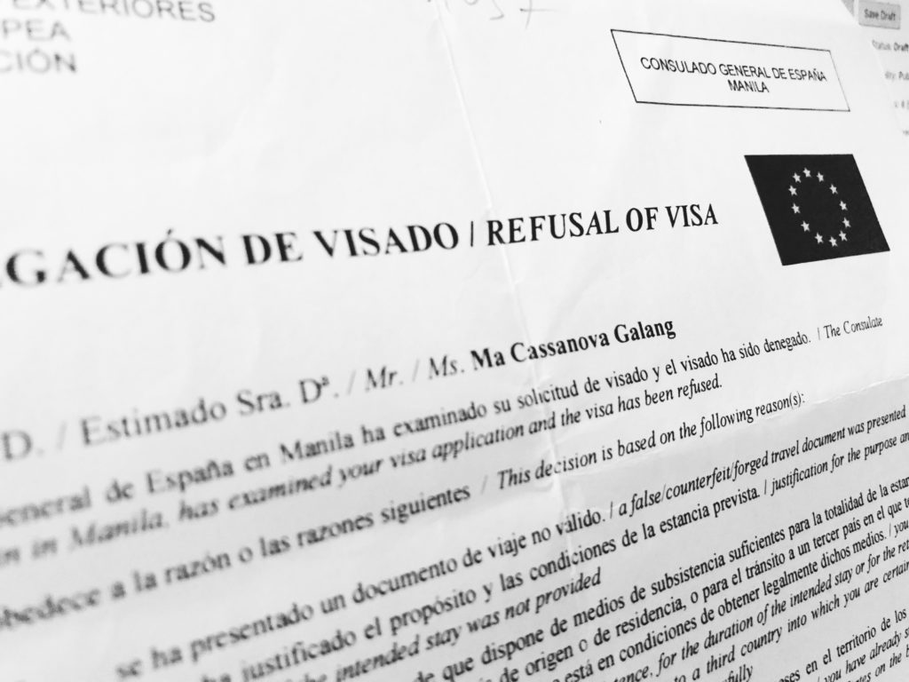 Schengen Visa Refusal Letter